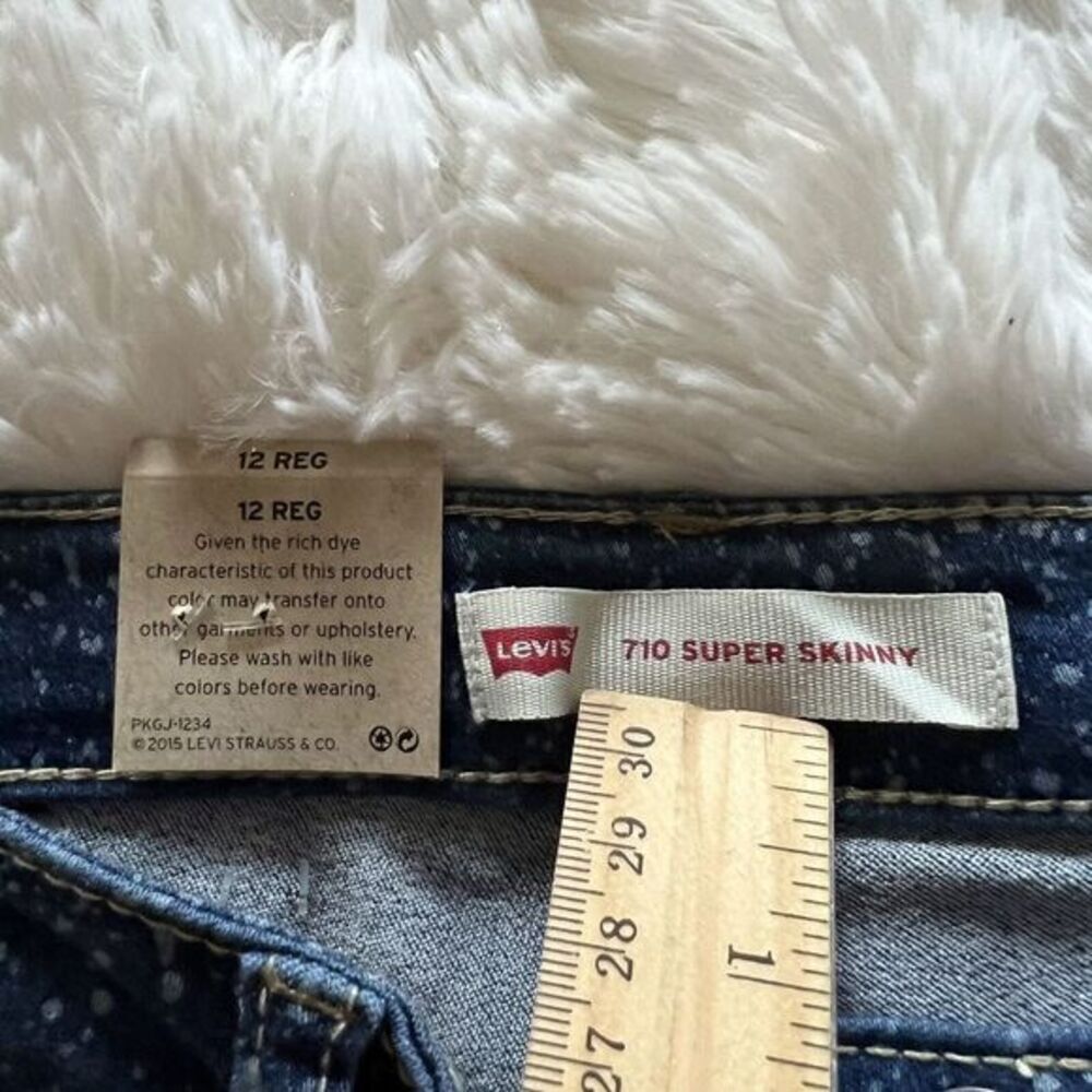 LEVI'S 710 Girl Jeans Super Skinny  Size 12‎ REG Stretch Adjustable Waistband - Picture 15 of 16
